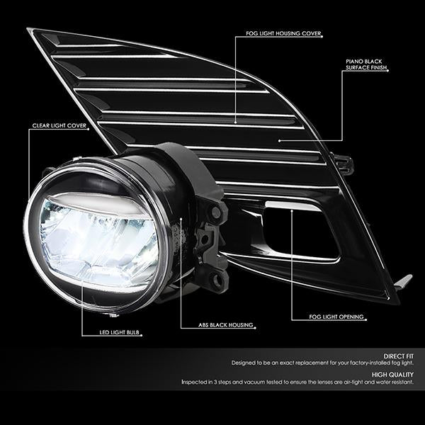 DNA Motoring, 18-20 Toyota Camry SE/XSE LED Clear Lens Fog Lights - w/Bezel+Switch+Bulbs