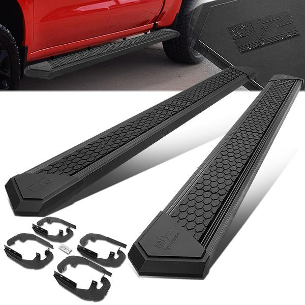 J2 Engineering, 19-21 Chevy Silverado GMC Sierra Crew Cab 8 in. Flat Step Bar Running Boards - Black