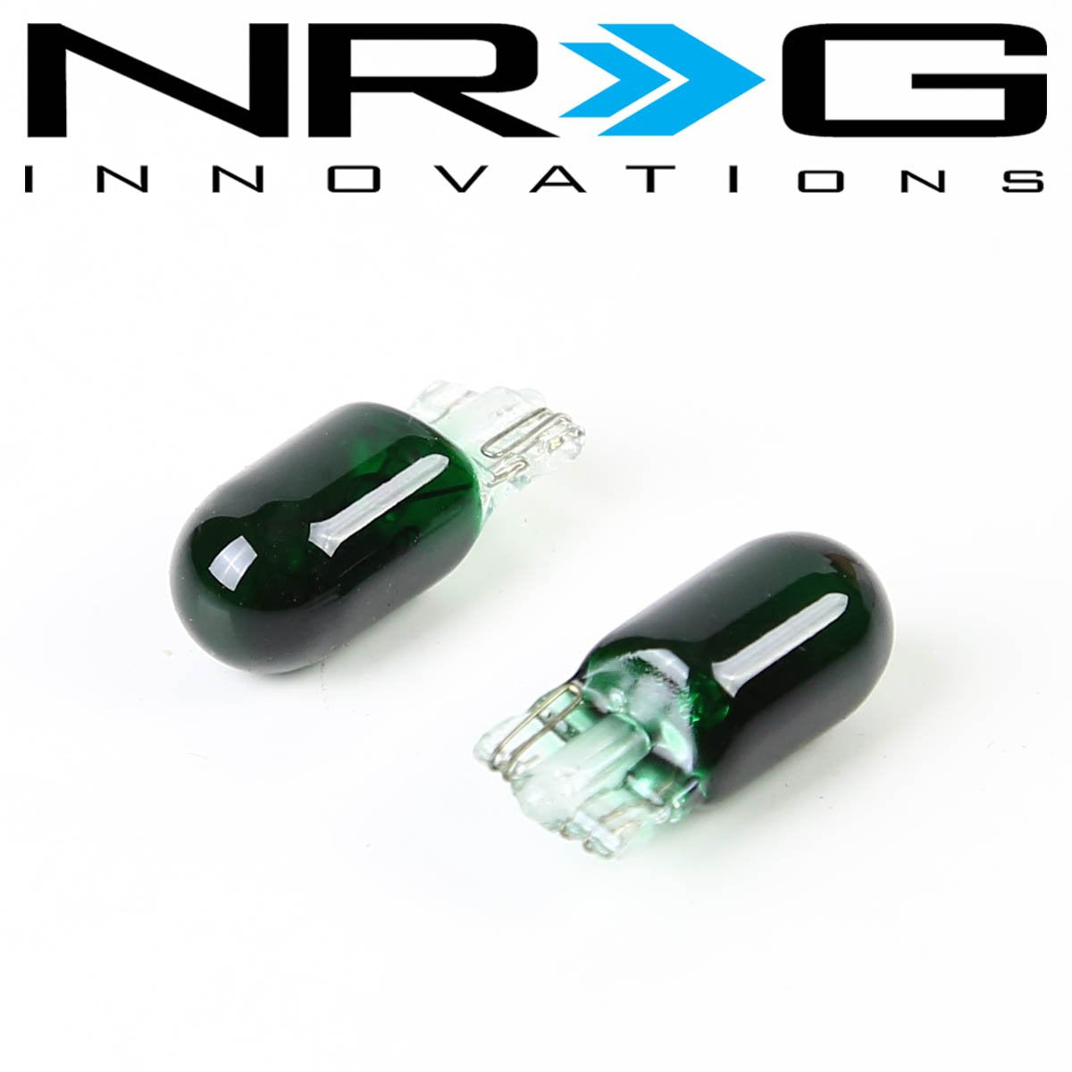 NRG Innovations, 2Pcs 12V 194 Socket Interior Mini Light Bolbs - Green - OP-194G