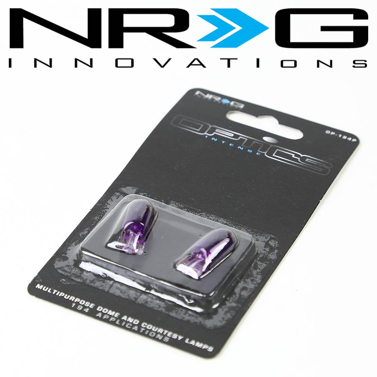 NRG Innovations, 2Pcs 12V 194 Socket Interior Mini Light Bolbs - Purple - OP-194P