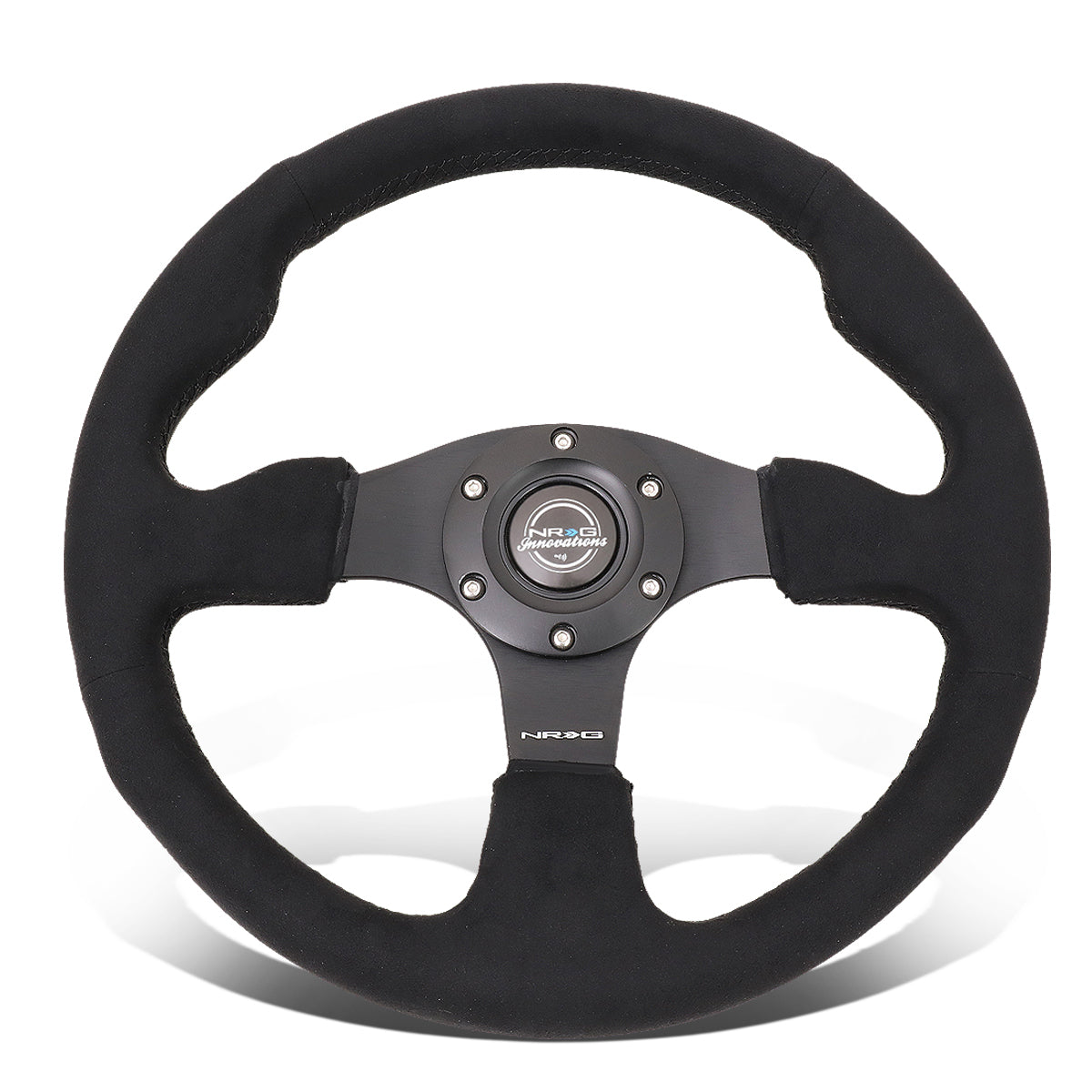 NRG Innovations, 320mm Aluminum Type-R Alcantara Grip Steering Wheel - RST-012SA