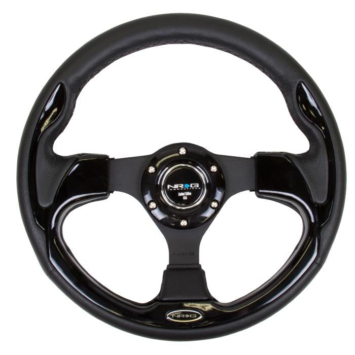 NRG Innovations, 320mm Black Leather Grip Steering Wheel - RST-001BK