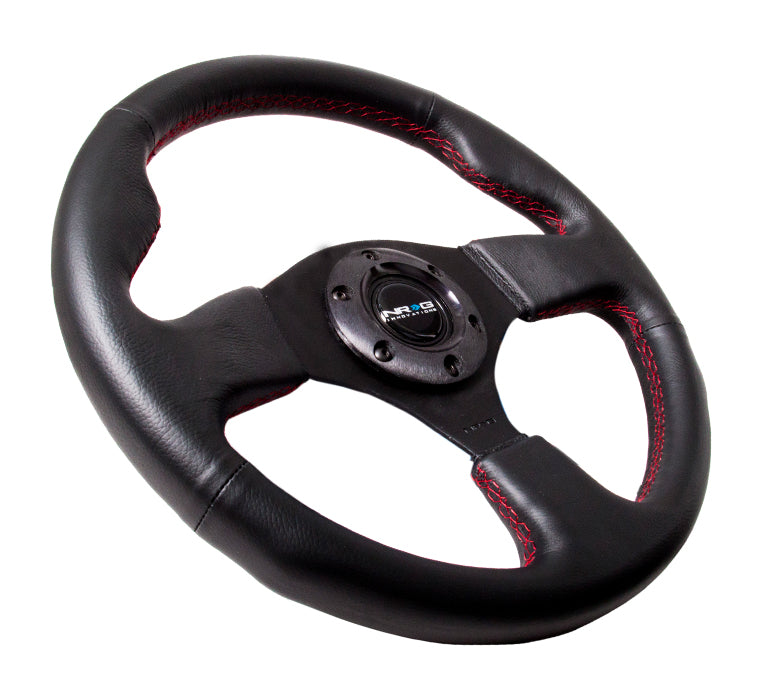 NRG Innovations, 320mm Leather Grip Steering Wheel - RST-012R-RS