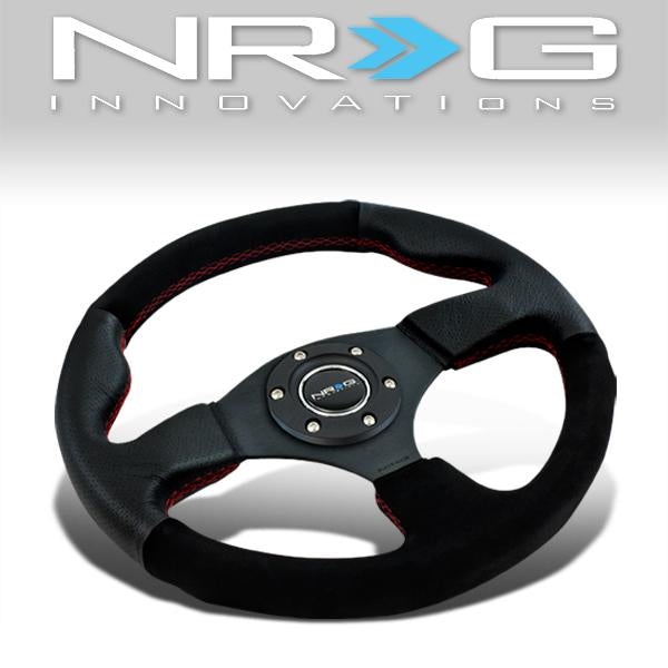 NRG Innovations, 320mm Leather+Suede Grip Steering Wheel - ST-012RS