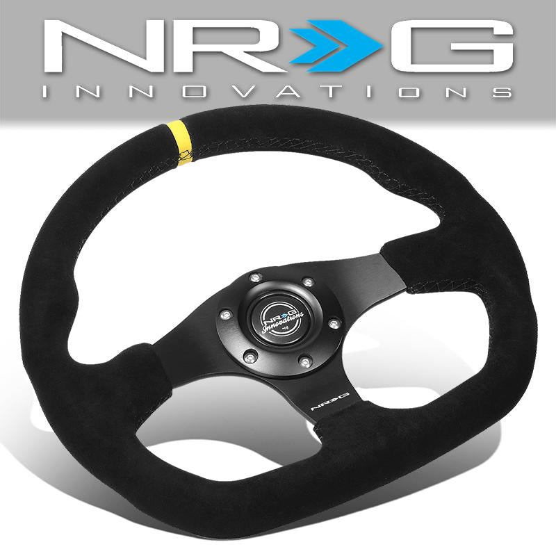 NRG Innovations, 320mm Zero Dish Suede Grip Steering Wheel - RST-024MB-S-Y