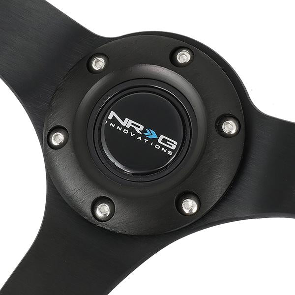 NRG Innovations, 330mm 3 in. Deep Dish Leather Grip Steering Wheel - RST-033BK-R