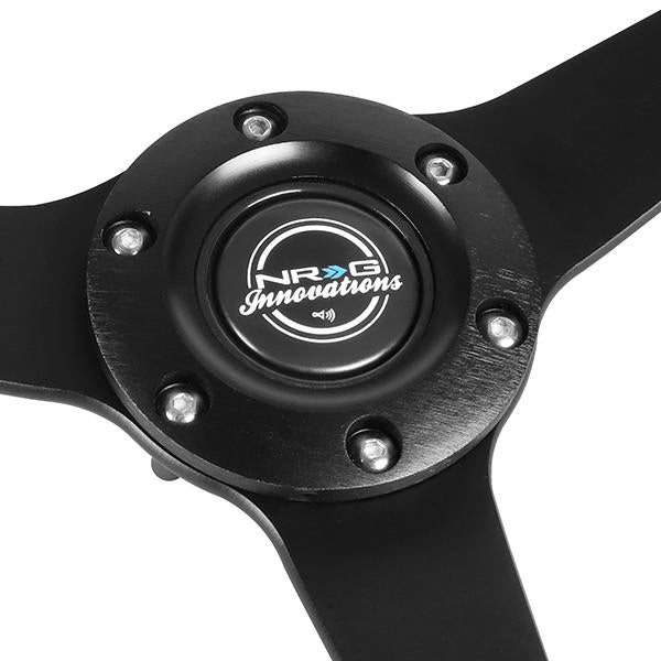 NRG Innovations, 350mm 1 in. Deep Dish Aluminum Alcantara Grip Steering Wheel - RST-037MB-SA