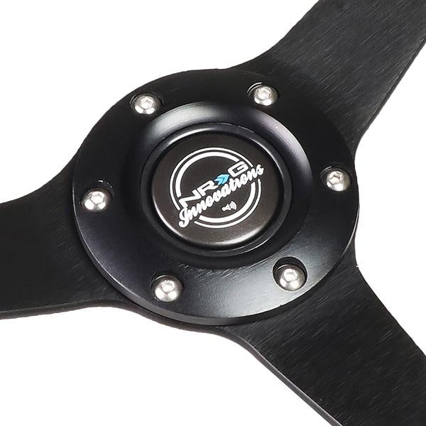 NRG Innovations, 350mm 1 in. Deep Dish Perforated Leather Grip Steering Wheel - RST-037MB-PR