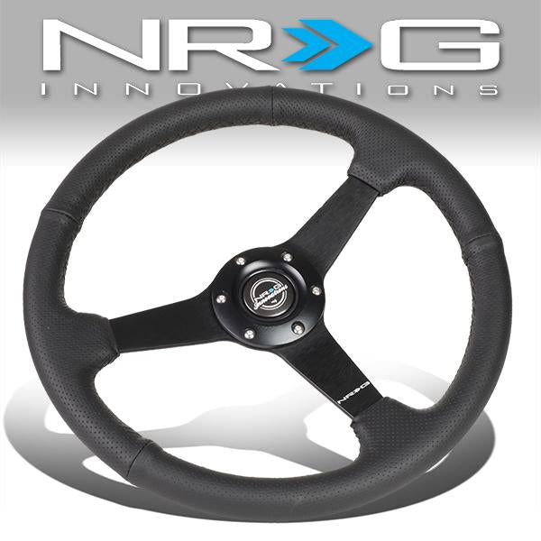 NRG Innovations, 350mm 1 in. Deep Dish Perforated Leather Grip Steering Wheel - RST-037MB-PR