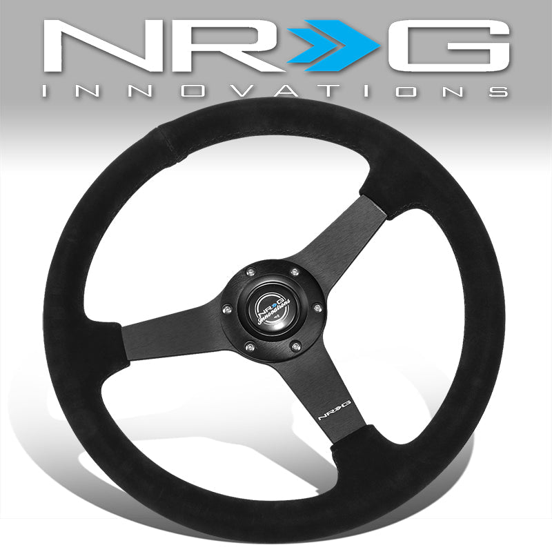 NRG Innovations, 350mm 1 in. Deep Dish Suede Grip Steering Wheel - RST-037MB-S