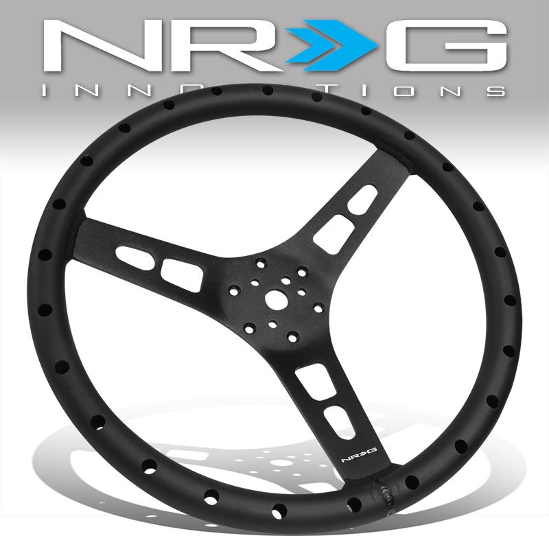 NRG Innovations, 350mm 1 in. Dish Spoke Matte Black Aluminum Steering Wheel - RST-025MB