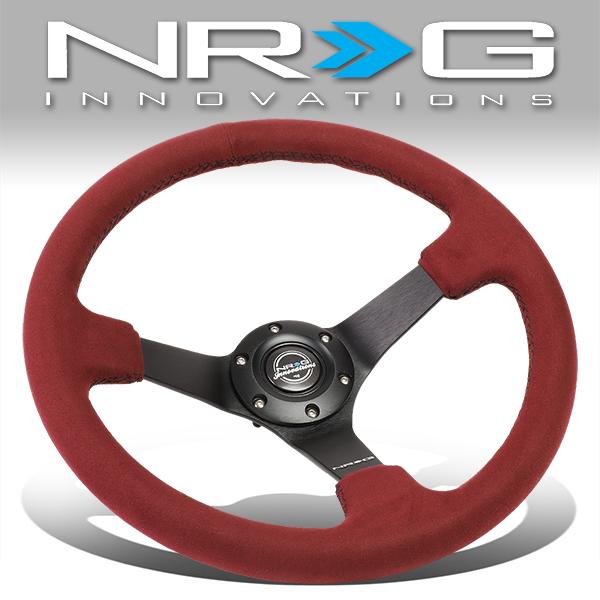 NRG Innovations, 350mm 3 in. Deep Dish Alcantara Grip Steering Wheel - RST-036MB-BUA