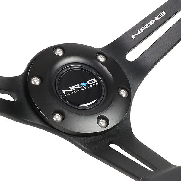 NRG Innovations, 350mm 3 in. Deep Dish Leather Grip Steering Wheel - RST-018R