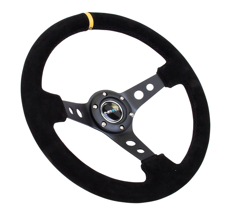 NRG Innovations, 350mm 3 in. Deep Dish Suede Grip Steering Wheel - RST-006S-Y