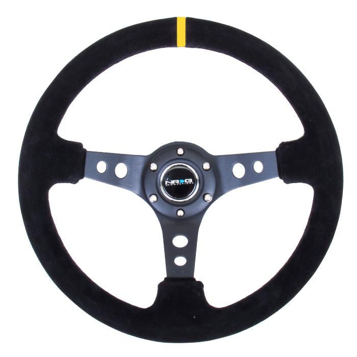 NRG Innovations, 350mm 3 in. Deep Dish Suede Grip Steering Wheel - RST-006S-Y