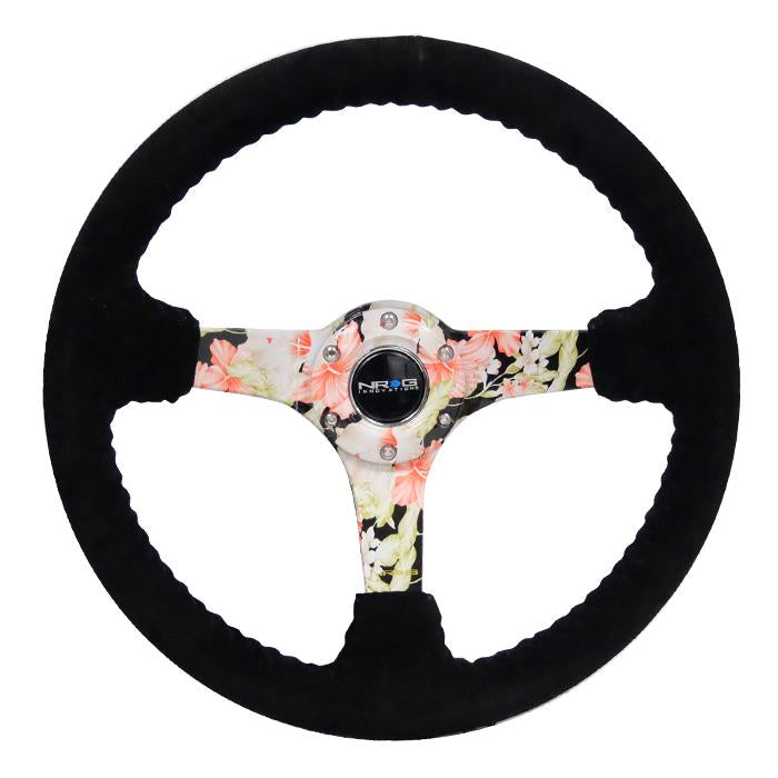 NRG Innovations, 350mm 3 in. Deep Dish Suede Grip Steering Wheel - RST-036FL-S