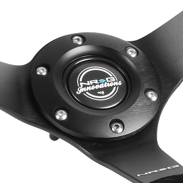 NRG Innovations, 350mm 3 in. Deep Dish Suede Grip Steering Wheel - RST-036MB-S-GN