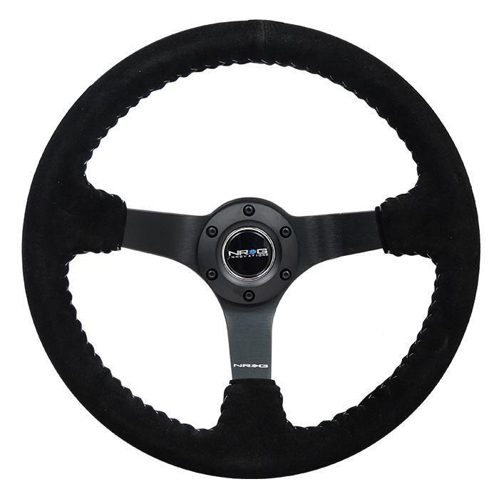 NRG Innovations, 350mm 3 in. Deep Dish Suede Grip Steering Wheel - RST-036MB-S-SL