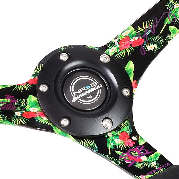 NRG Innovations, 350mm 3 in. Deep Forrest Wang Signature Alcantara Steering Wheel - RST-036TROP-FW