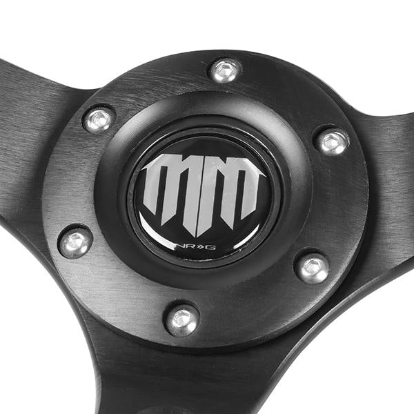 NRG Innovations, 350mm 3 in. Deep Mad Mike Signature Alcantara Steering Wheel - RST-020MB-MM