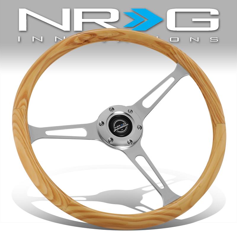 NRG Innovations, 380mm 2.25 in. Deep Dish Classic Wood Grip Steering Wheel - RST-380RG