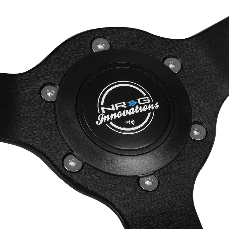 NRG Innovations, 380mm 2.25 in. Deep Dish Perforated Leather Grip Steering Wheel - RST-380STL-B