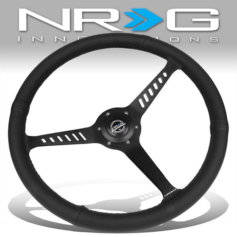 NRG Innovations, 380mm 2.25 in. Deep Dish Perforated Leather Grip Steering Wheel - RST-380STL-B