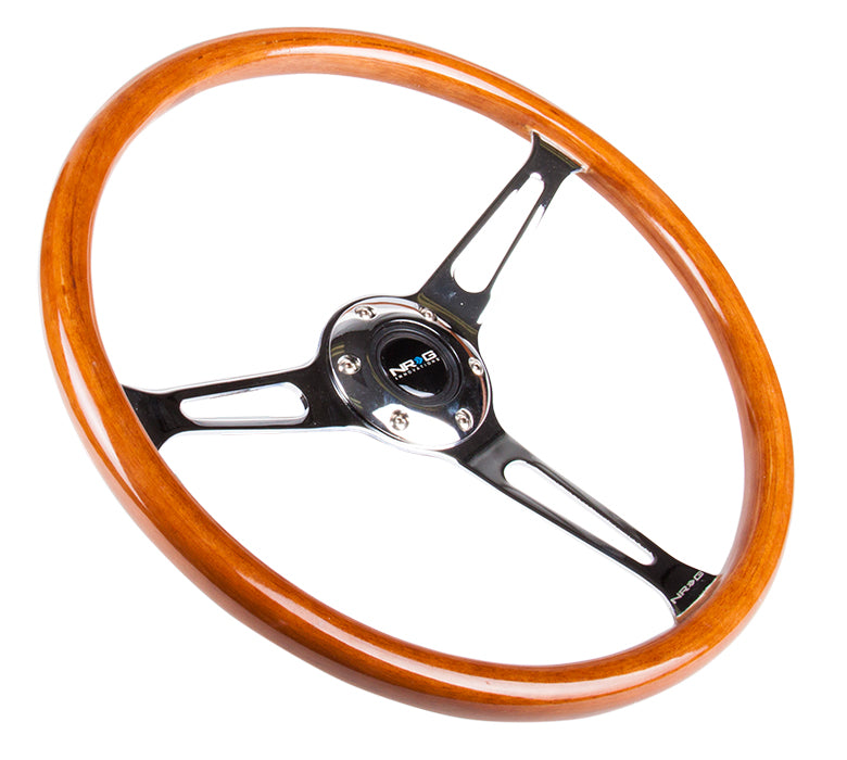 NRG Innovations, 380mm Aluminum Spoke Wood Grain Grip Steering Wheel - RST-360SL