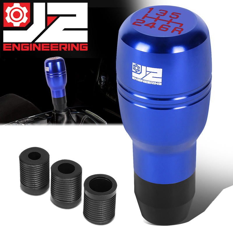 J2 Engineering, 39mm W X 95mm H 6-Speed Barrel Type Cylindrical Shape Aluminum Shift Knob [A Variety of Color Options]