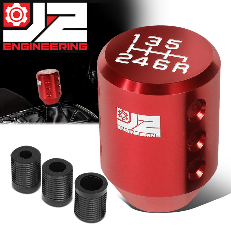 J2 Engineering, 40mm W X 55mm H Cylindrical Design Aluminum Shift Knob [A Variety of Color Options]