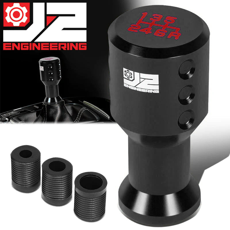 J2 Engineering, 40mm W X 85mm H 6-Speed Goblet Style Aluminum Shift Knob [A Variety of Color Options]