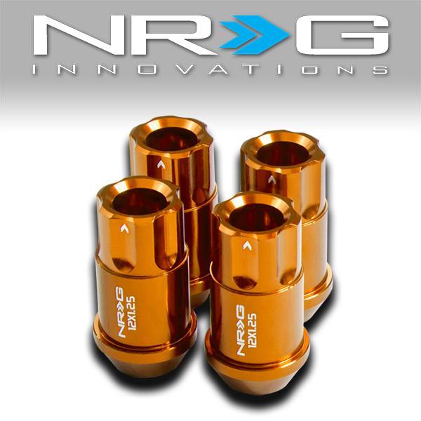 NRG Innovations, 4Pcs M12 x 1.25 6-Point Open-End 1.75 L  in. Aluminum Lug Nuts [A variety of color options]