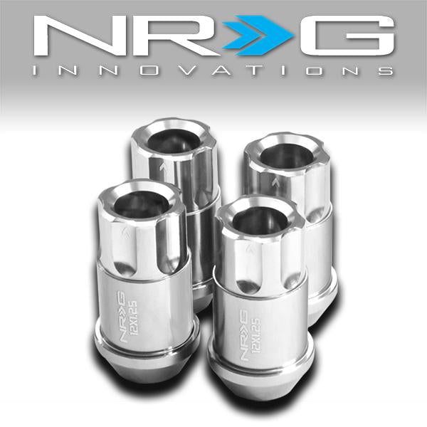 NRG Innovations, 4Pcs M12 x 1.25 6-Point Open-End 1.75 L  in. Aluminum Lug Nuts [A variety of color options]