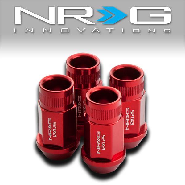 NRG Innovations, 4Pcs M12 x 1.25 Open-End 1.75 L in. Aluminum Lug Nuts [A variety of color options]