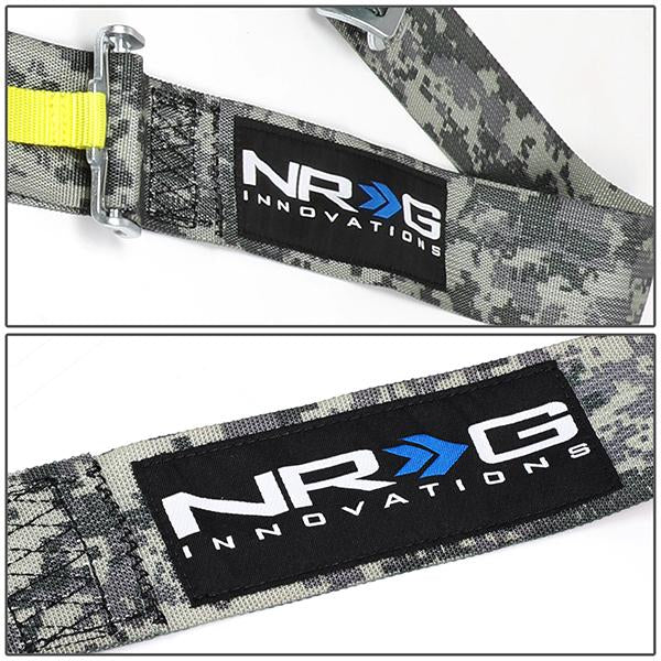 NRG Innovations, 5-Point 3 in. Width Seat Belt Harness w/Cam-Lock Buckle - SBH-RS5PCDCAMO-GY