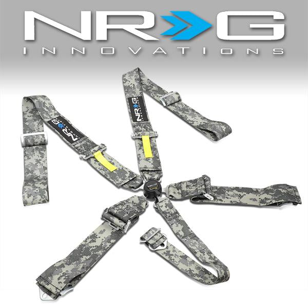 NRG Innovations, 5-Point 3 in. Width Seat Belt Harness w/Cam-Lock Buckle - SBH-RS5PCDCAMO-GY