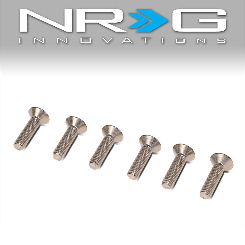 NRG Innovations, 6pcs Titanium Conical Flat Steering Wheel Screw Bolts - SWS-100TI