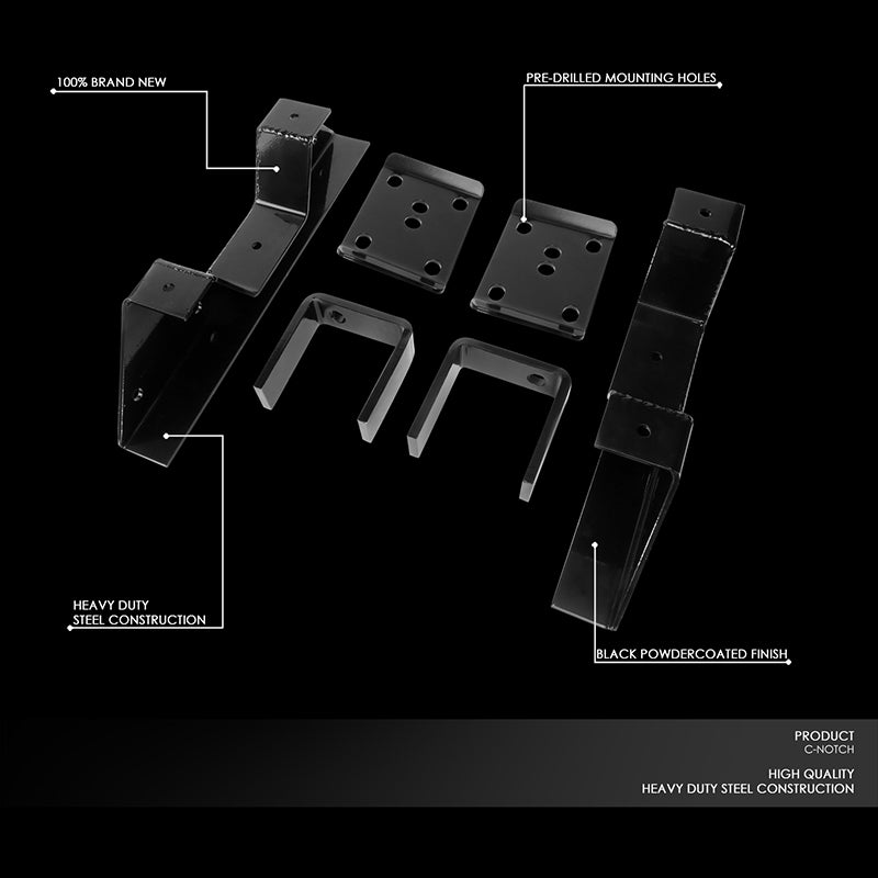 J2 Engineering, 73-87 Chevy C10 C20 GMC C10 C20 Rear Axle Lowering C-Notch Bracket w/5 in. Drop Flip Kit Brackets