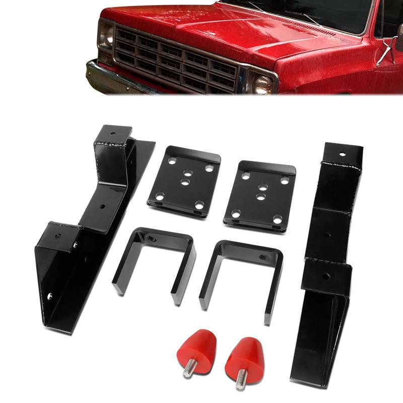 J2 Engineering, 73-87 Chevy C10 C20 GMC C10 C20 Rear Axle Lowering C-Notch Bracket w/5 in. Drop Flip Kit Brackets