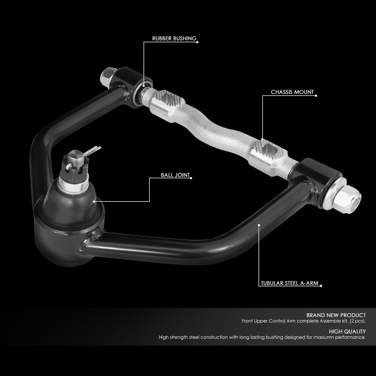 CAAP, 74-78 Ford Mustang II Tubular Front Lower+Upper Suspension Control Arm