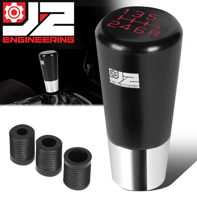 J2 Engineering, 82mm H 6-Speed Tapered Cylindrical Shape Aluminum Shift Knob [A Variety of Color Options]