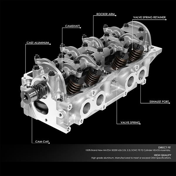 J2 Engineering, 83-87 Mazda 626 B2000 2.0L Assembled Cylinder Head - Aluminum