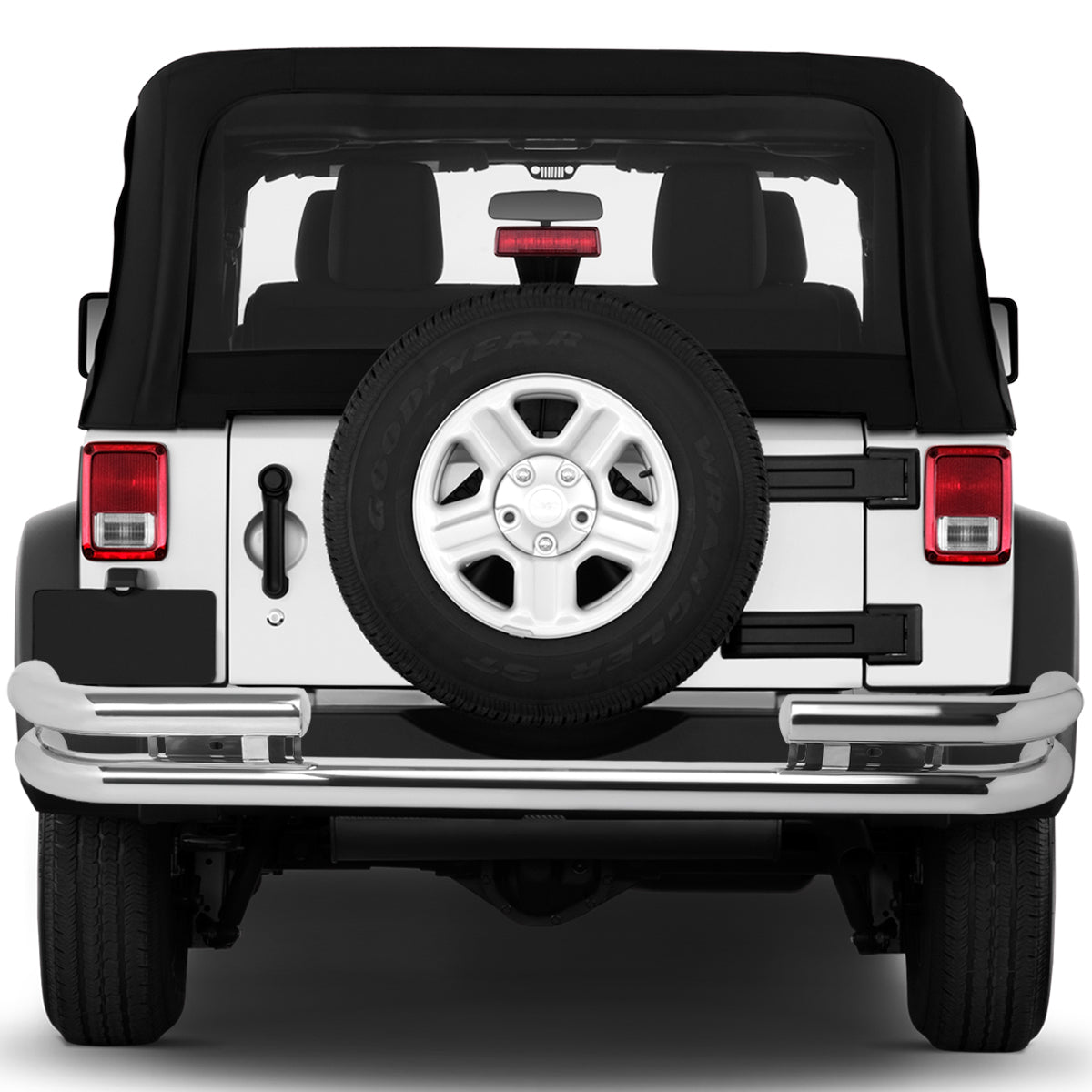 CAAP, 87-06 Jeep Wrangler YJ TJ Double Tubular Rear Bumper - Stainless Steel