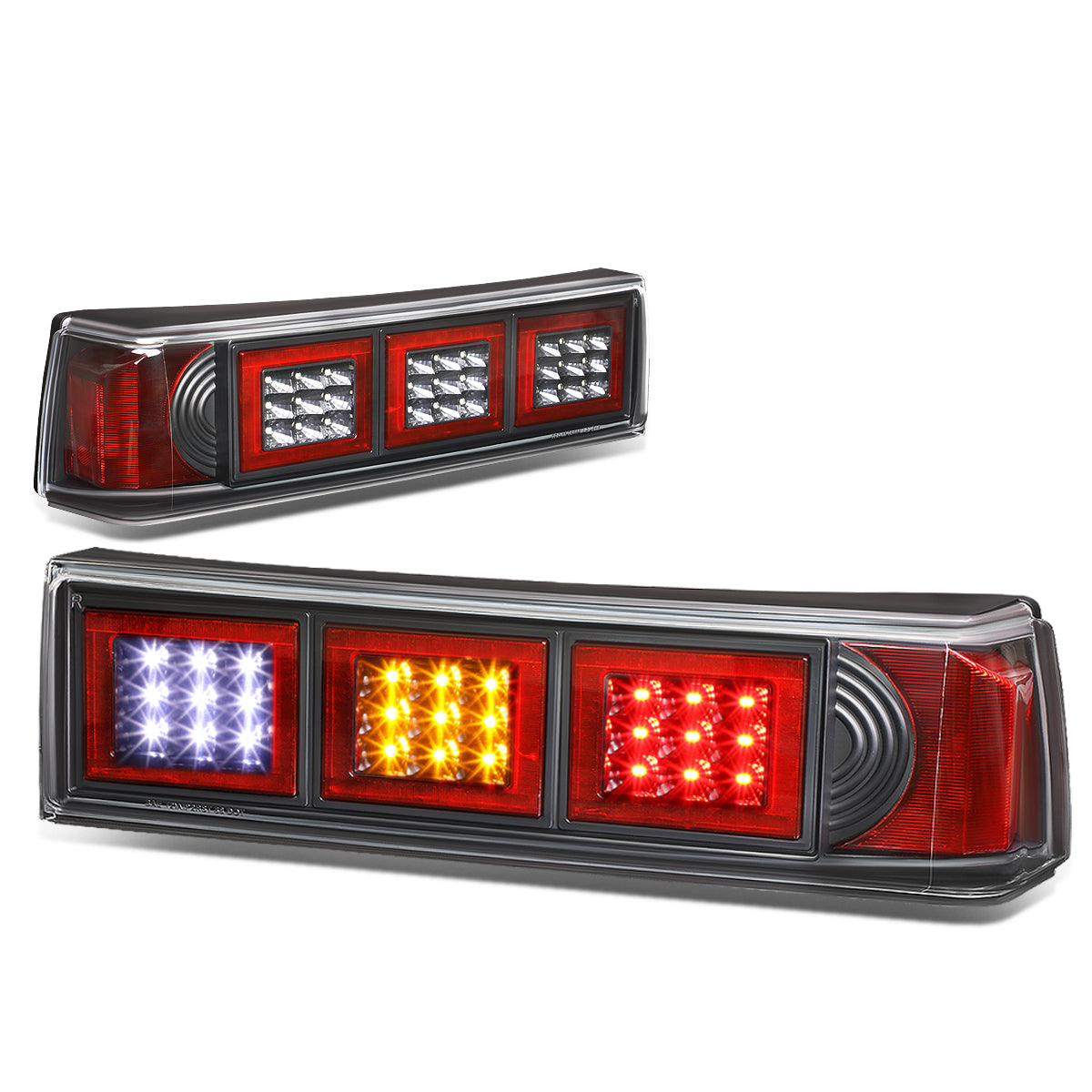 Nuvision Lighting, 87-93 Ford Mustang LED Rear Brake Tail Lights - Altezza Style - Black Housing