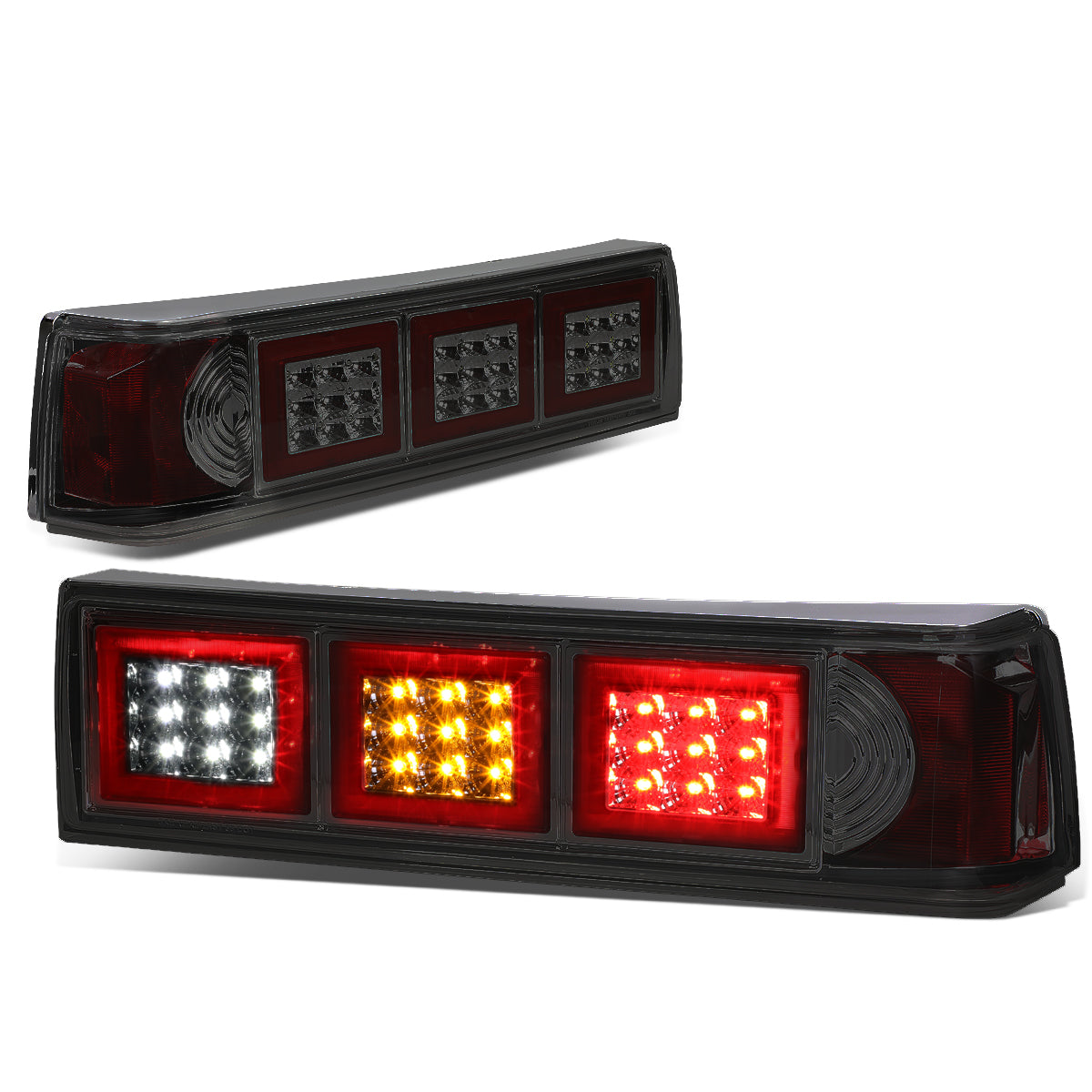 Nuvision Lighting, 87-93 Ford Mustang LED Rear Brake Tail Lights - Altezza Style - Smoked Housing