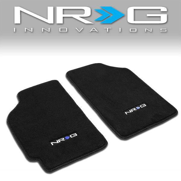 NRG Innovations, 88-91 Honda Civic CR-X Front Floor Mats Carpets - FMR-110-LOGO