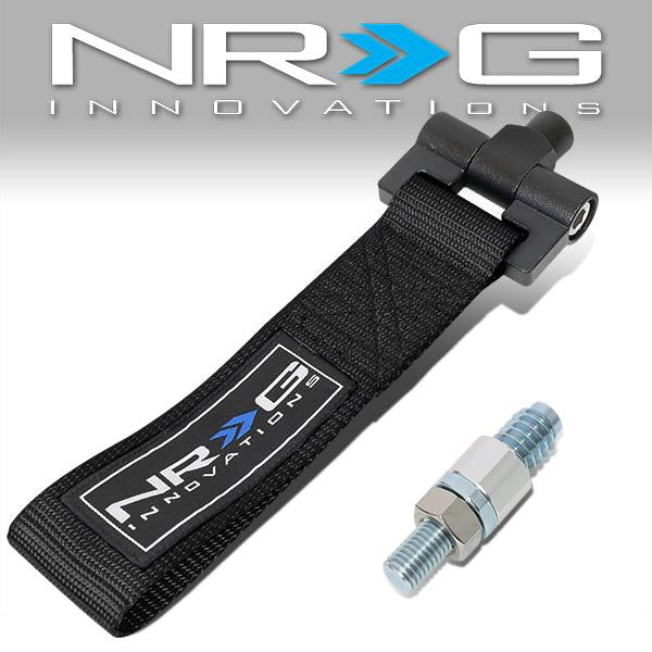 NRG Innovations, 91-92 BMW 318i 87-93 325i E30 Bumper Tow Hook Strap - TOW-E30BK