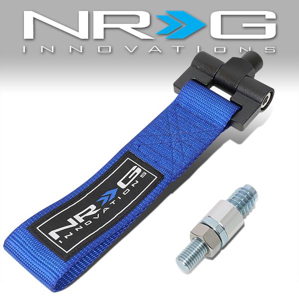 NRG Innovations, 91-92 BMW 318i 87-93 325i E30 Bumper Tow Hook Strap - TOW-E30BL