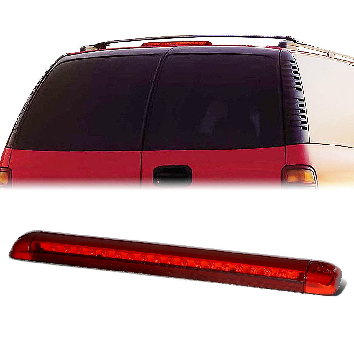 Nuvision Lighting, 92-04 Chevy GMC Suburban C/K Tahoe Yukon LED 3rd Brake Light - Red Lens