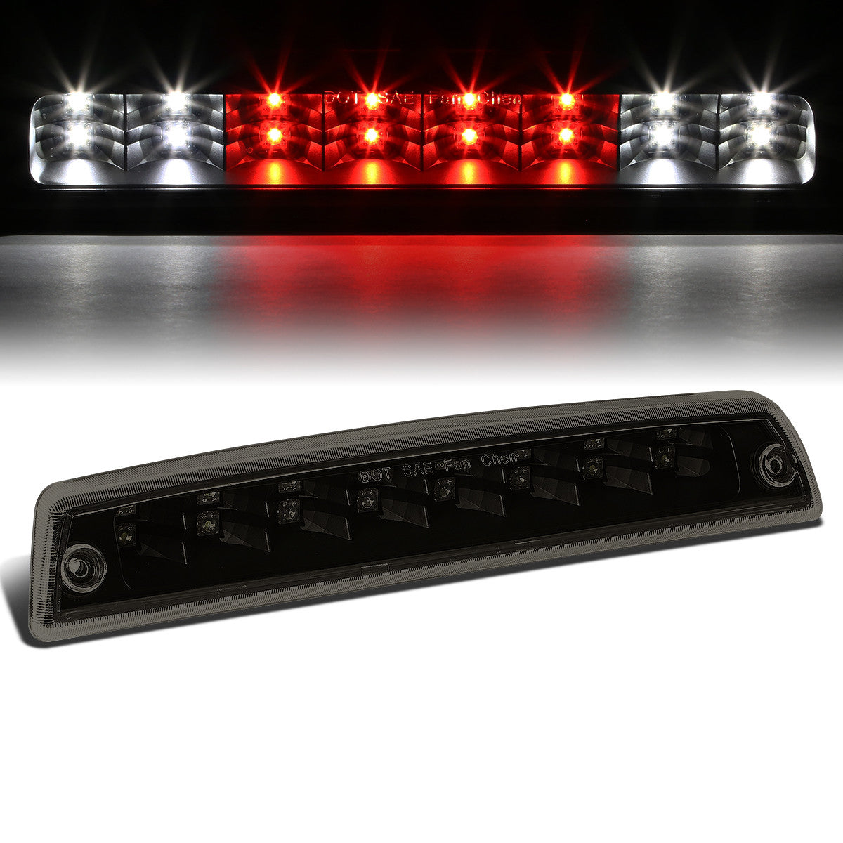 Nuvision Lighting, 94-02 Dodge Ram 1500 2500 3500 LED 3rd Brake Light+Cargo Lamp - Tinted Lens